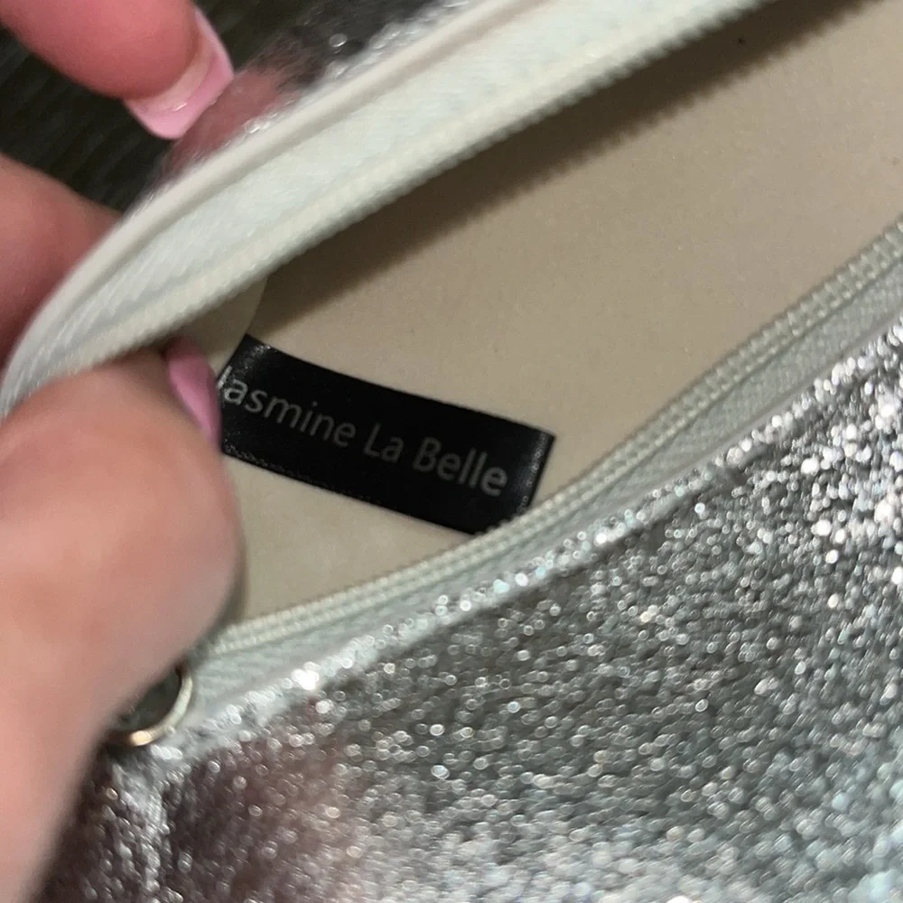 Jasmine la Belle silver lip coin wallet bag